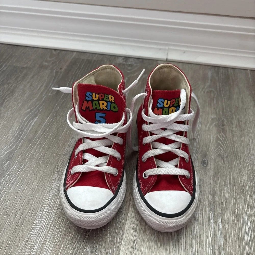 Converse Custom Super Mario Red Children's High Tops Size 11 Titus